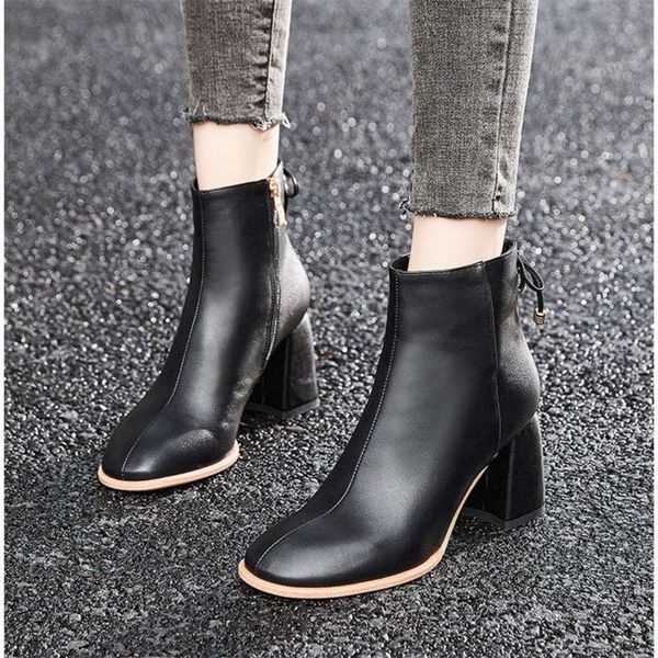 

designer 2020 winter plush white martin women's fall new and single shoes high heels snow versatile thick heel short boots, White;red