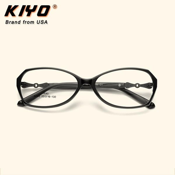 

fashion sunglasses frames kiyo brand 2021 women men optical frame tr90 eyeglasses oval spectacles glasses eyewear 8268, Black