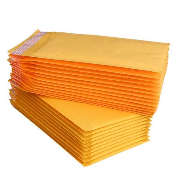 

50pcs yellow kraft paper bubble mail bags clothing packaging film thickening express bag foam envelope