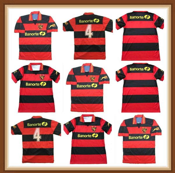 

92 93 retro version sport club do recife soccer jerseys maillots de foot short sleeve shirt football uniform10, Black;yellow
