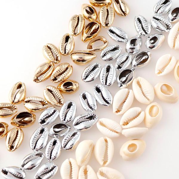 

novelty items 20pcs 10-17mm gold/silver plated natural color shell conch beads cowrie tribal jewelry craft accessories without holes diy