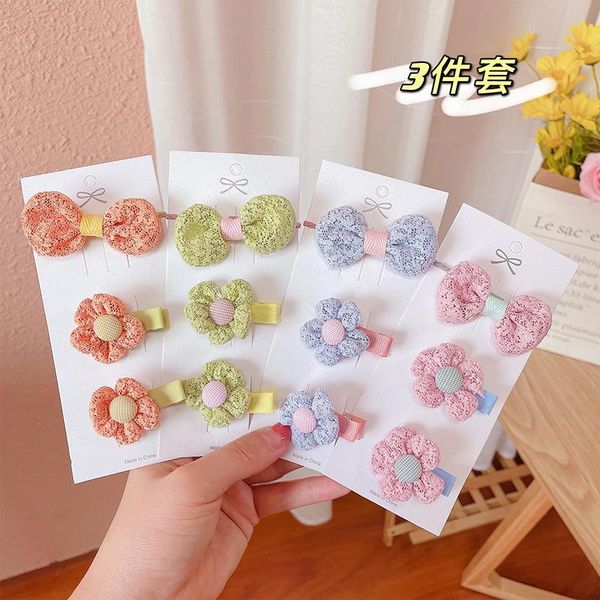 

hair accessories 3pcs/set butterfly bow knot 1pc pin +2 pcs ring cute kawaii girls elastic bands rubber ties rope for kids, Slivery;white