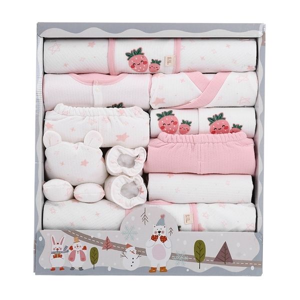 Unisex Sets 18 stücke Neugeborenen Baumwolle Mädchen Herbst Volle Hülse Baby Jungen Kleidung Winter Druck Roupas de bebe 210309