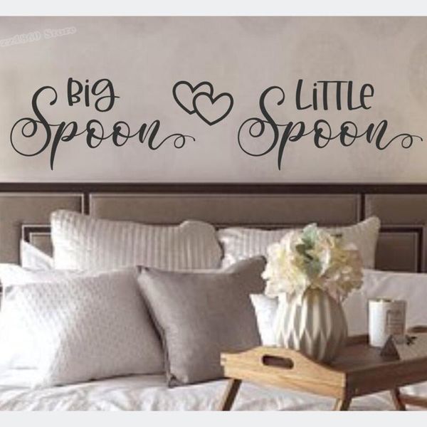 

wall stickers couples bedroom decal quote big spoon little sticker master decor design art lets cuddle a186