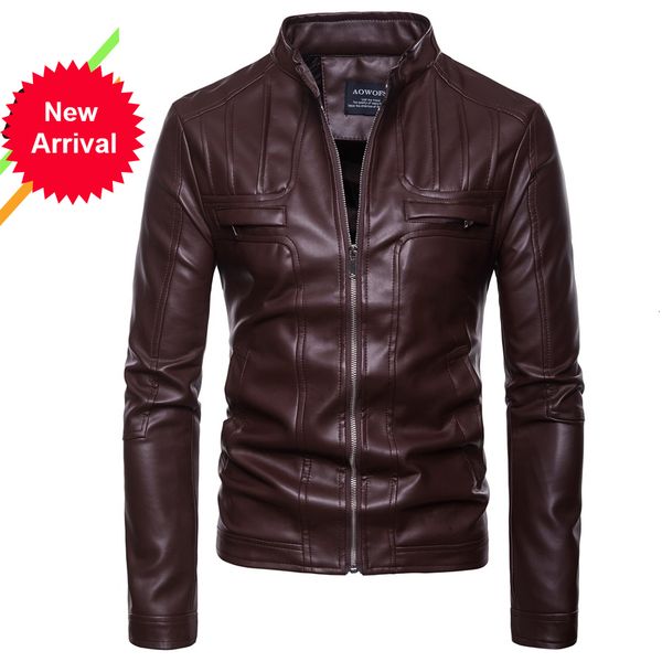 

new quality overcoat men's street windbreaker coat plush men leather locomotive fur clothing pu jacket eurocode size fsxi a1jk, Black