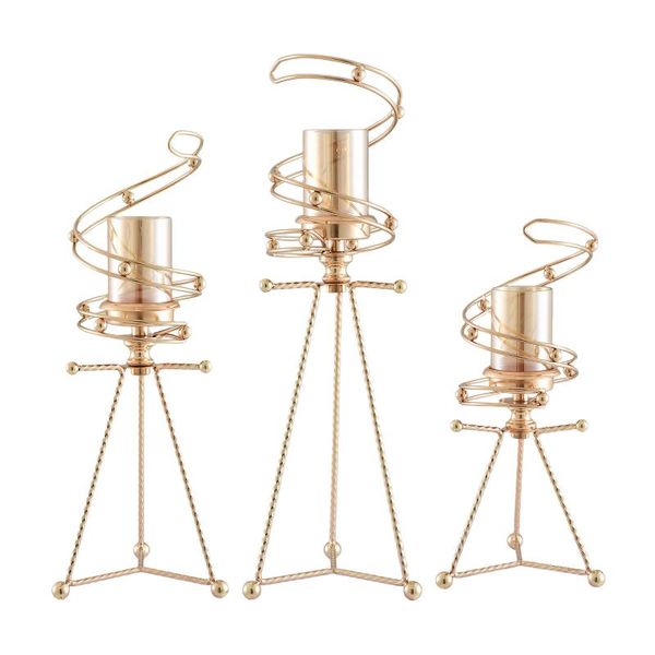 

antique metal candlestick candle holders golden wedding party ceremony