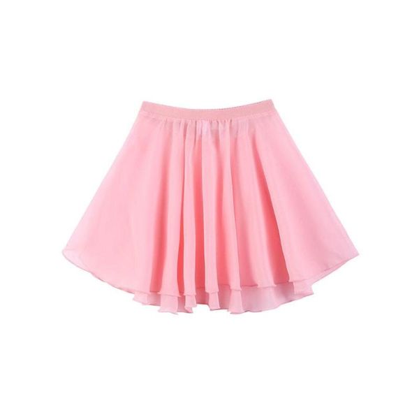 

skirts dancewear pink girls elastic purple basic waist spring solid chiffon black short classic dance summer pull-on