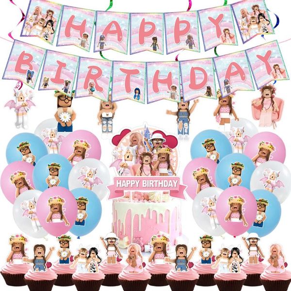 

disposable dinnerware game roblo theme birthday party set decorations paper cup plate straws nakpin kids boy children day supplies tableclot