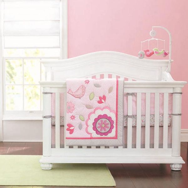 

bedding sets baby set cotton toddler bed linens 4pcs supplies breathable sheet cover cartoon skirt born gift