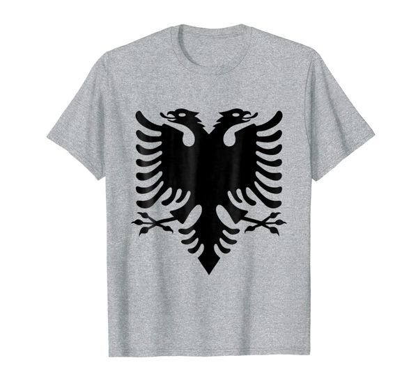 

albanian double eagle head t-shirt, White;black