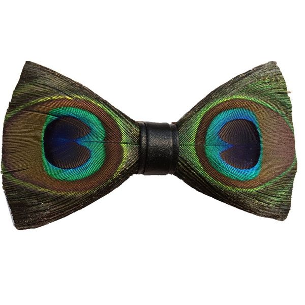 

2021 new novelty natural feather men's bow bowtie neck tie xort, Blue;purple