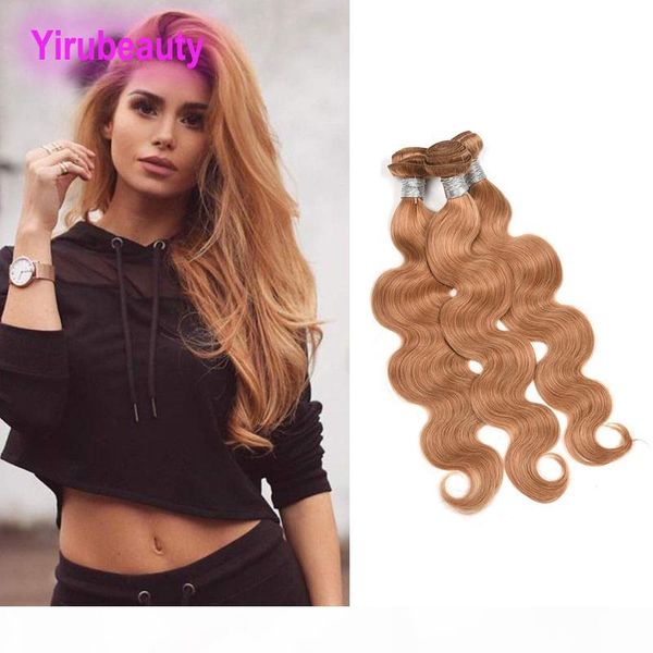 

indian virgin hair 27# color body wave 100% human hair wefts 27 honey blonde color 3 bundles 95-100g piece hair products, Black
