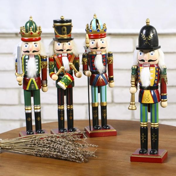 Decorazioni natalizie Creative Schiaccianoci Soldato Decorazione Regalo Bambola di legno Artigianato Forniture per la casa per feste