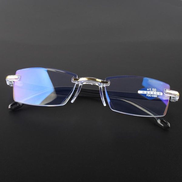 

sunglasses anti blue ray reading glasses men women rimless cutting presbyopia eyewear for ladies light, White;black