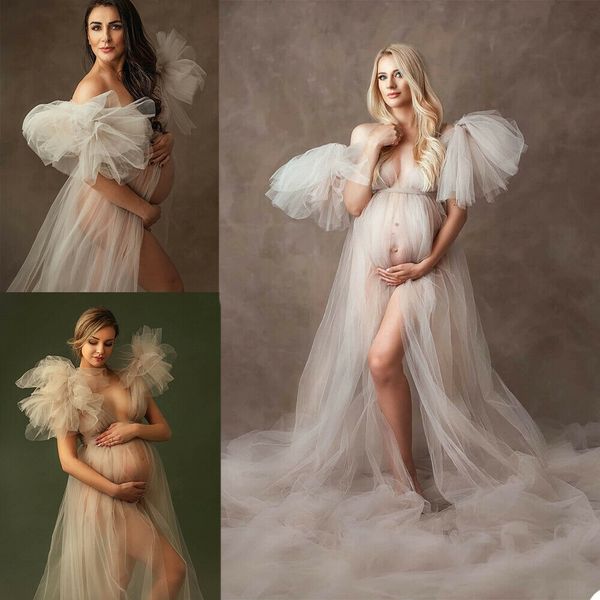 

white illusion ruffles bridal jacket women maternity robe baby shower kimono pregnant party sleepwear bathrobe nightgown shawel