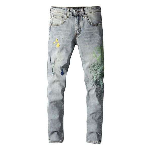 

new design arrivals mens jeans designer jeans patchjeans casual men pants high street biker luxyrys denim pants size w28 w40, Blue