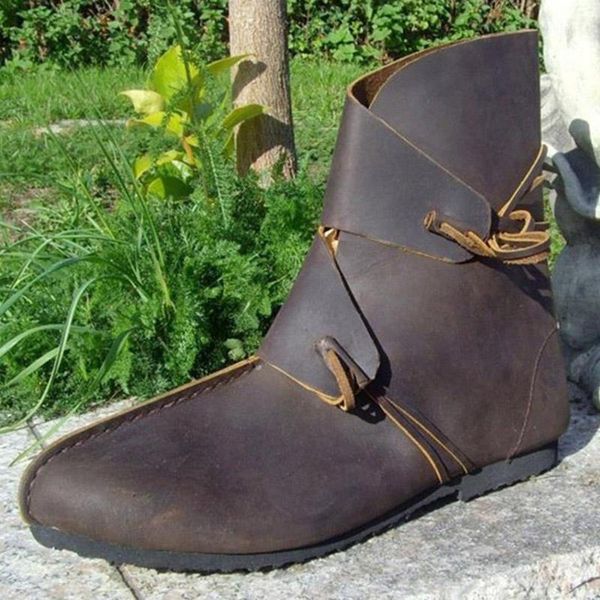 

boots vintage women ankle soft pu shoes woman casual ladies autumn winter lace up sewing brithish flat female 2021 plus size1, Black