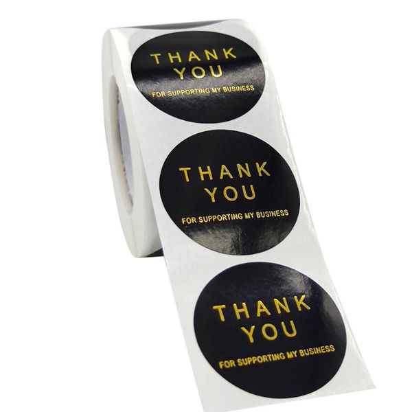 

500pcs roll 1.5inch festive decoration thank you business round adhesive stickers label for holiday gift bag