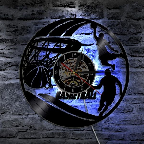 

wall clocks basketball clock sport record modern design home school decor christmas for men boys coaches