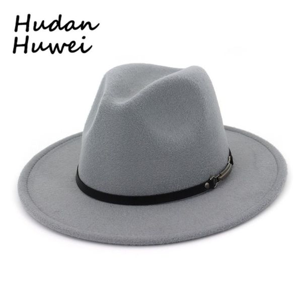 

wide brim hats woolen hat flat eaves big couple, Blue;gray