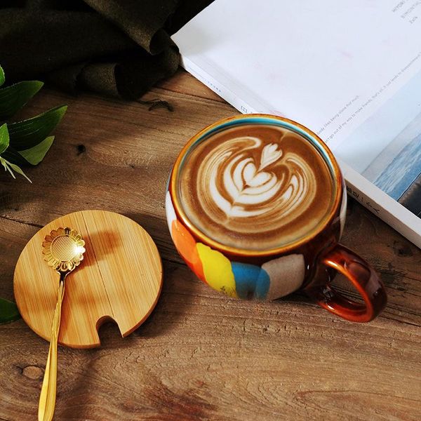 

hand-painted mug large capacity drinking water household set milk oatmeal breakfast cup ceramic cup coffee christmas gift