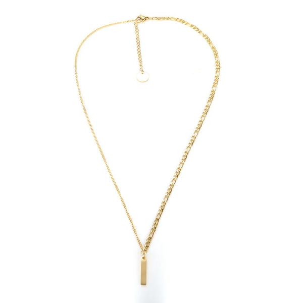 

chains fashion bar charm pendant necklace vertical choker for women men party jewelry gift, Silver