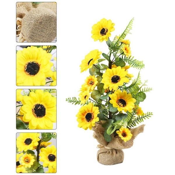 

1pc artificial sunflower wedding pgraphy prop home garden decor (yellow)