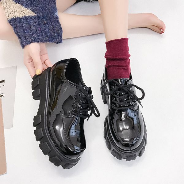 

shoes japanese school uniform jk student shoes girls women kawaii lolita shoes soft sister round toe platform heel chunky sneake, Black;white