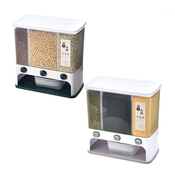 

storage bottles & jars 11 lbs rice dispenser canisters divider box pantry wall-mounted large bin for soybean