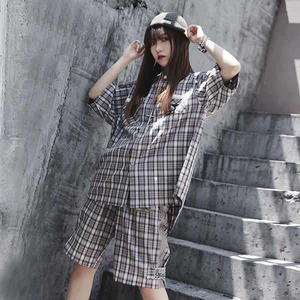 

women's tracksuits 2021 tidal son summer casual suit female fashion women two-piece loose handsome street head wind, Gray