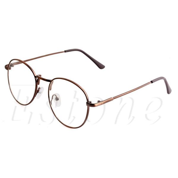 Moda de óculos de sol Quadrões Retro Mulheres Round Round Lens Clear Glasses Nerd Spectacles Opyeglass Metal Frame 2xpc