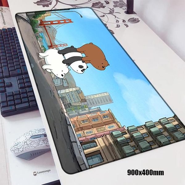 

mouse pads & wrist rests pad gaming mousepad anime large three bare bear keyboard mat desk protector cs go mausepad gamer rug stitch mats xx