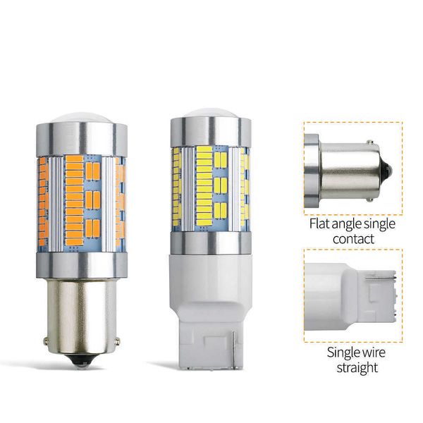 Neue 2 stücke S25 1156 BA15S Highbright Stamm Lampe Auto Led-lampe T20 7440 W21W Tagfahrlicht Superlight Drehen signal Licht 12V