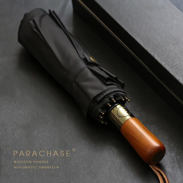 

umbrellas big parasol umbrella wooden men business 115cm automatic rain double layer 10k windproof large golf sy004