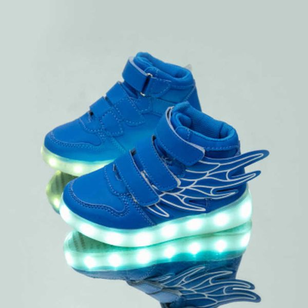 Дети светящиеся кроссовки малыш светодиодные ботинки мальчики девочек тендис с огнями USB зарядки обувь Светодиодная симуляция светящиеся кроссовки G1025