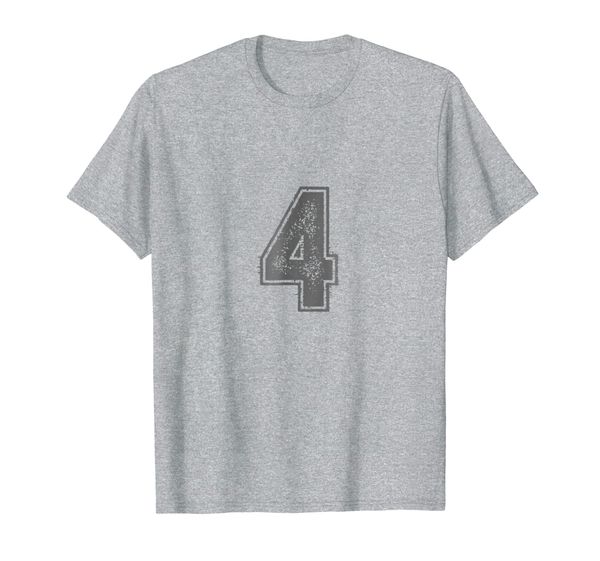 

number 4 t-shirt four vintage college tee design, White;black
