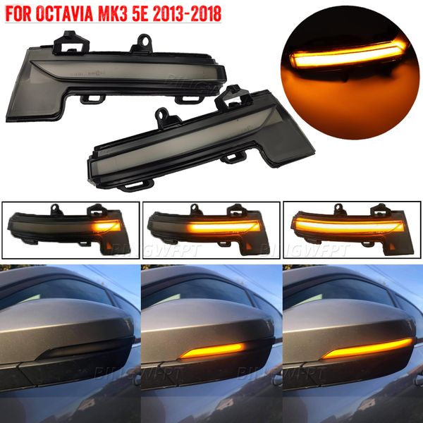 

led side wing rearview mirror indicator blinker repeater dynamic turn signal light for skoda octavia mk3 5e 2013-2017 2018 2019