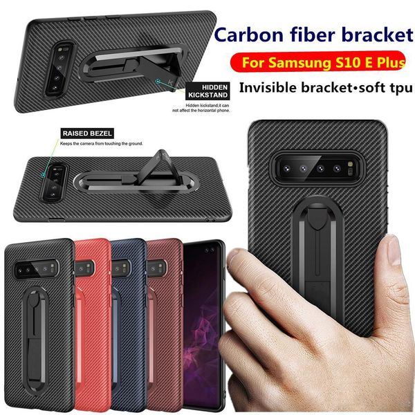 

anti-fall carbon fiber armor case for iphone xr xs max 8 samsung s10e plus a9 2018 j4 j2 core j7 duo j6 rugged anti shock invisible bracket