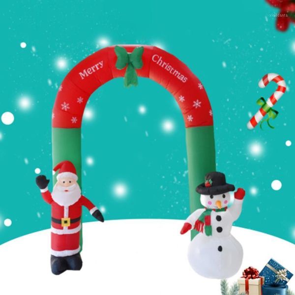 

christmas decorations 2.4m inflatable arch door santa claus snowman outdoor ornaments xmas year party home shop yard garden decoration u