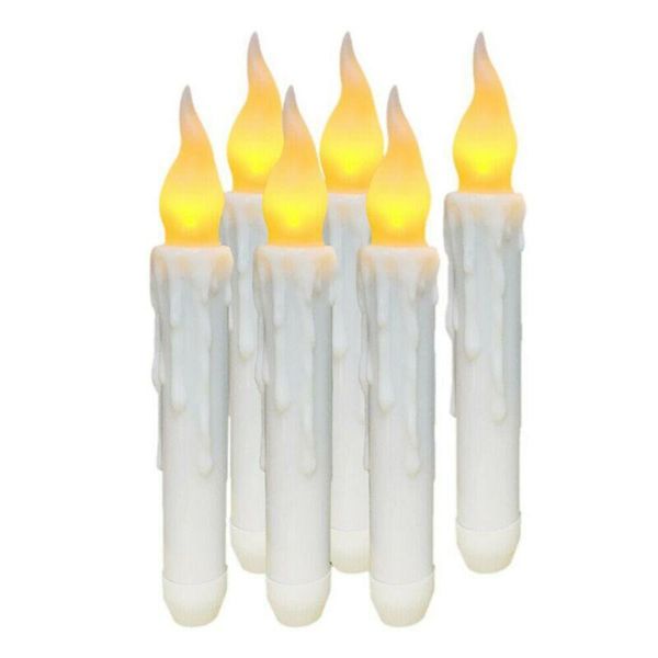 

tabledecor led taper candle xmas party remote control 6pcs battery operated
