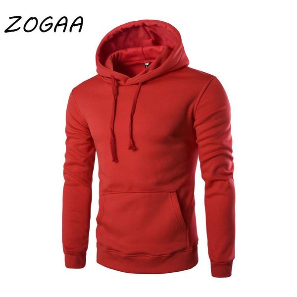 

men's hoodies & sweatshirts zogaa spring fashion pullover sweatshirt thicken plus size harajuku pure color casual slim street hoodie, Black