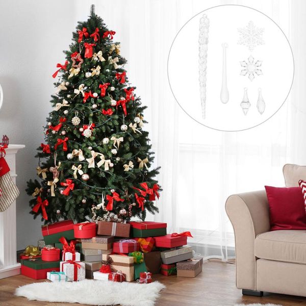 

34pcs acrylic icicle christmas tree hanging ornament christmas party decoration