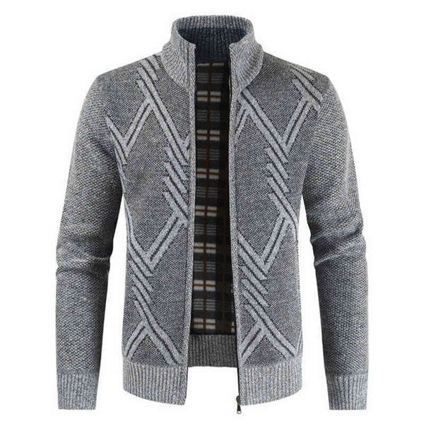

aiopeson 2020 new autumn winter jacket men coats solid slim fit thick fleece casual stand collar zip, Black;brown