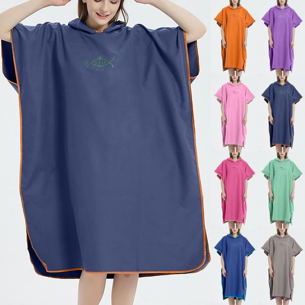 

towel fashion bath quick drying hooded short sleeve bathrobe changing cloak cape wearable soft and absorbent chic