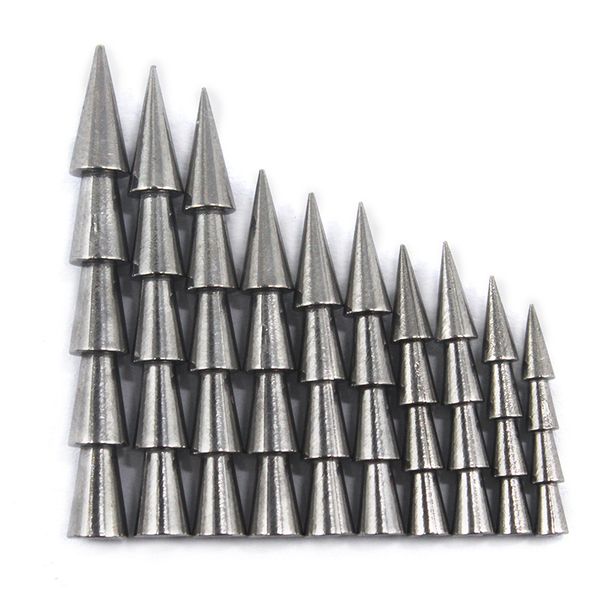 

50pcs/bag reaction tackle nail weights 0.3g - 3.1g tungsten insert sinkers wacky soft worm fishing accessories in various sizes
