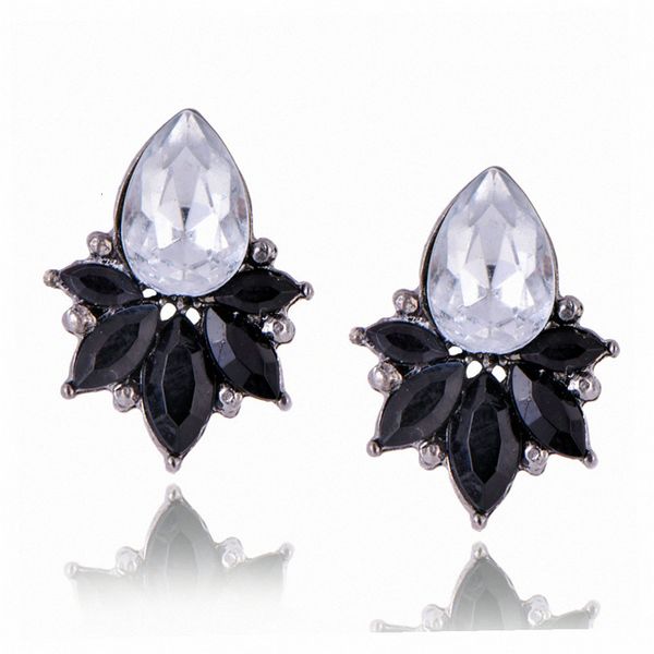 

studs earrings creative fashion trend women's personalized diamond flower ear accessories, Golden;silver