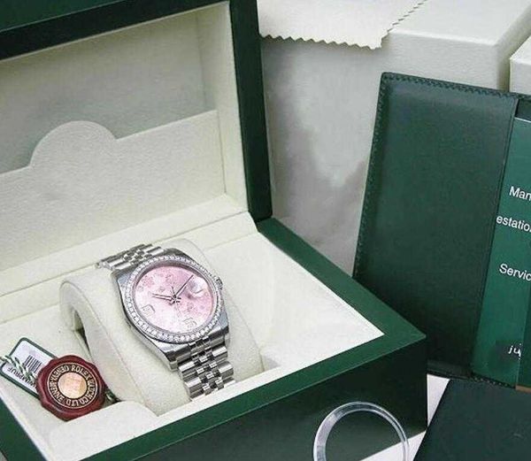 

women's watches factory 2813 automatic movement 36mm womens pink flower 116244 dress christmas gift with original box diving watch, Slivery;golden