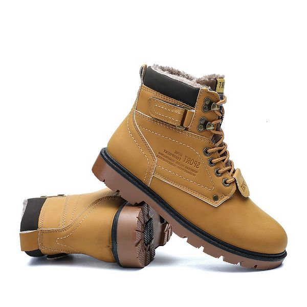 

shoes martin boots men's lace up tooling high desert outdoor plush large cotton, Black