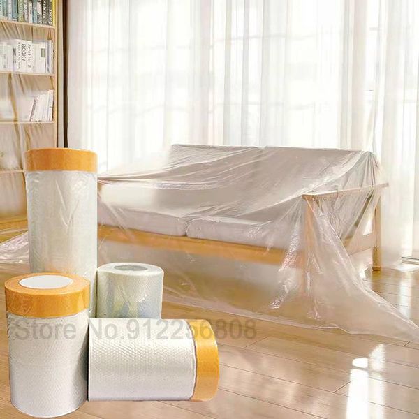 

clothing & wardrobe storage 20m self adhesive plastic protective pre-taped masking film for auto painting automotive applications furniture