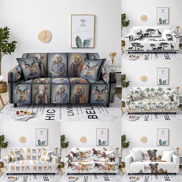 

chair covers animal pattern stretch slipcovers non-slip sofa cover 1/2/3/4 seat life protection pet